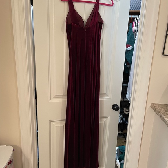 Bill Levkoff Velvet A Line Gown 2 Extra Length - Picture 4 of 7